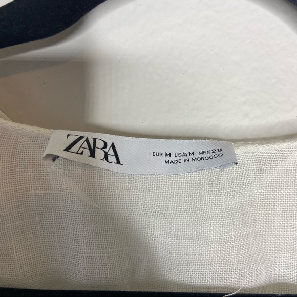 Zara White 100% Linen Gauze Oversized Tunic Top - Picture 2 of 5